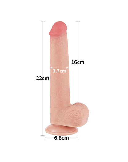 LoveToy - Dildo - Schuifhuid dildo - Lengte 22 cm - Diameter Ø 3.7 cm - Lichte Huidskleur-Erotiekvoordeel.nl