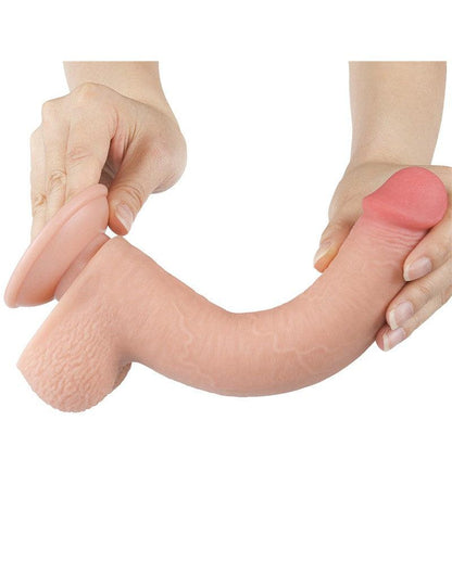 LoveToy - Dildo - Schuifhuid dildo - Lengte 22 cm - Diameter Ø 3.7 cm - Lichte Huidskleur-Erotiekvoordeel.nl