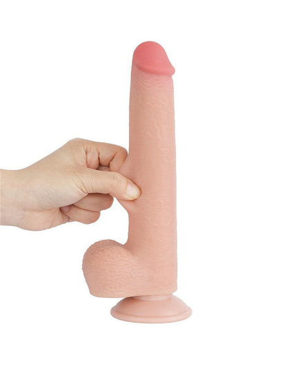 LoveToy - Dildo - Schuifhuid dildo - Lengte 22 cm - Diameter Ø 3.7 cm - Lichte Huidskleur-Erotiekvoordeel.nl