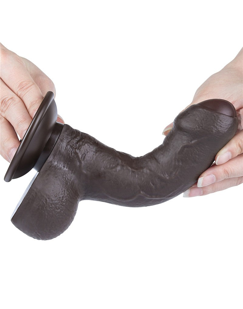 LoveToy - Glijdende Huid Dildo - 18,3 cm x Ø 3,5 cm - Zwart-Erotiekvoordeel.nl