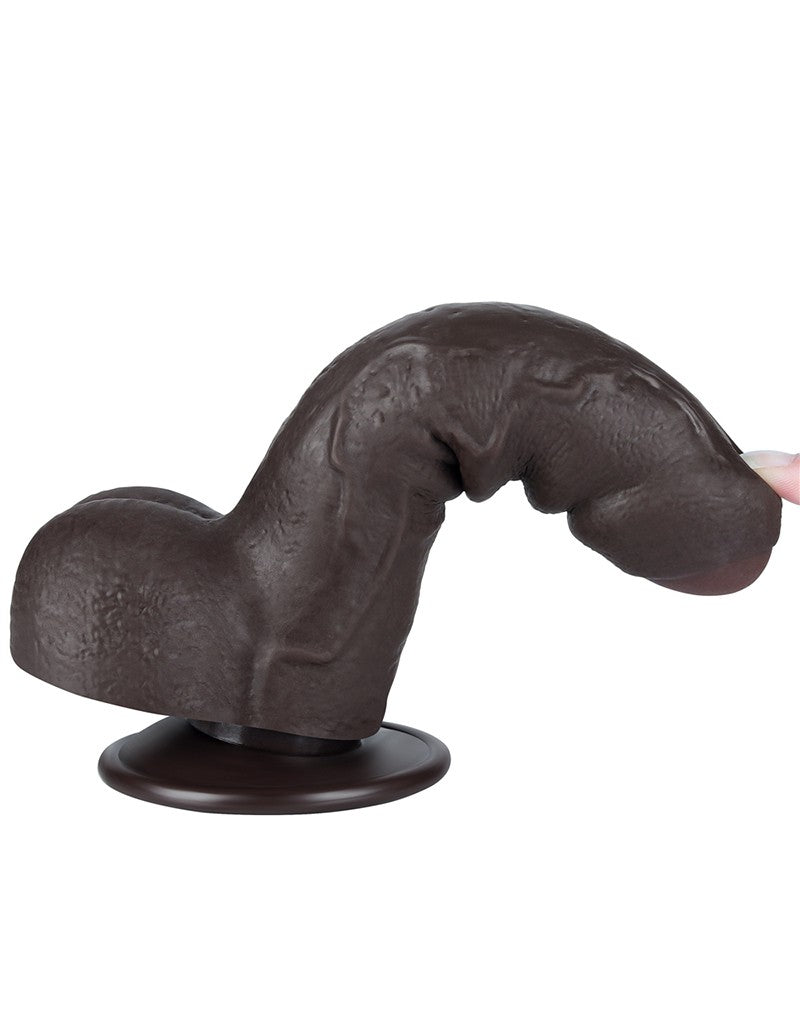 LoveToy - Glijdende Huid Dildo - 18,3 cm x Ø 3,5 cm - Zwart-Erotiekvoordeel.nl