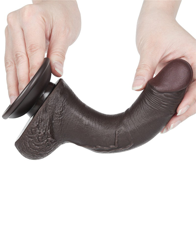 LoveToy - Glijdende Huid Dildo - 19,5 cm x Ø 3,5 cm - Zwart-Erotiekvoordeel.nl