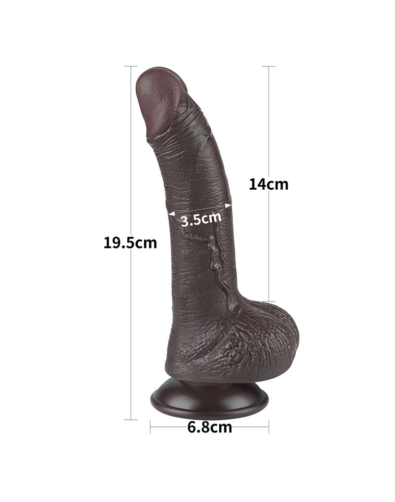 LoveToy - Glijdende Huid Dildo - 19,5 cm x Ø 3,5 cm - Zwart-Erotiekvoordeel.nl