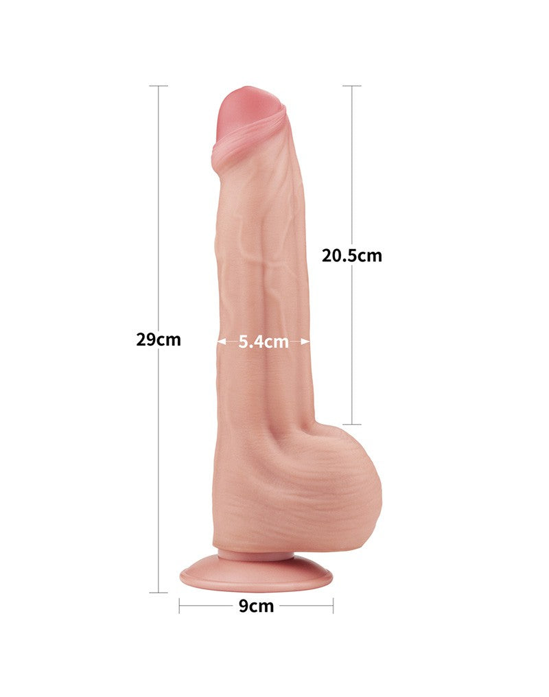 Lovetoy - Dildo -Sliding Skin Dildo - Lengte 29 cm - Lichte Huidskleur-Erotiekvoordeel.nl