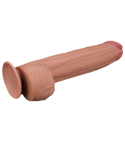 Lovetoy - Dildo -Sliding Skin Dildo - Lengte 31 cm - Lichte Huidskleur-Erotiekvoordeel.nl