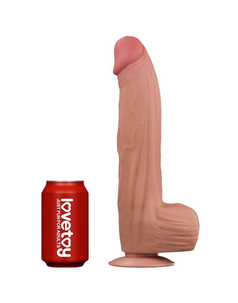 Lovetoy - Dildo -Sliding Skin Dildo - Lengte 31 cm - Lichte Huidskleur-Erotiekvoordeel.nl