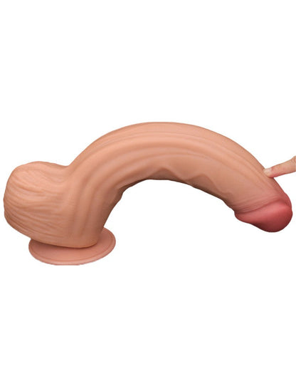 Lovetoy - Dildo -Sliding Skin Dildo - Lengte 31 cm - Lichte Huidskleur-Erotiekvoordeel.nl