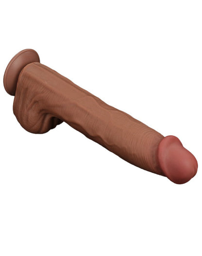 Lovetoy - Dildo -Sliding Skin Dildo - Lengte 36 cm - Bruin-Erotiekvoordeel.nl