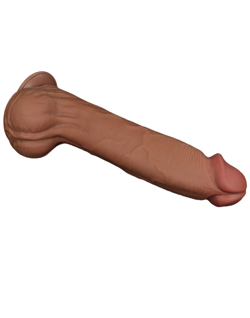 Lovetoy - Dildo -Sliding Skin Dildo - Lengte 36 cm - Bruin-Erotiekvoordeel.nl