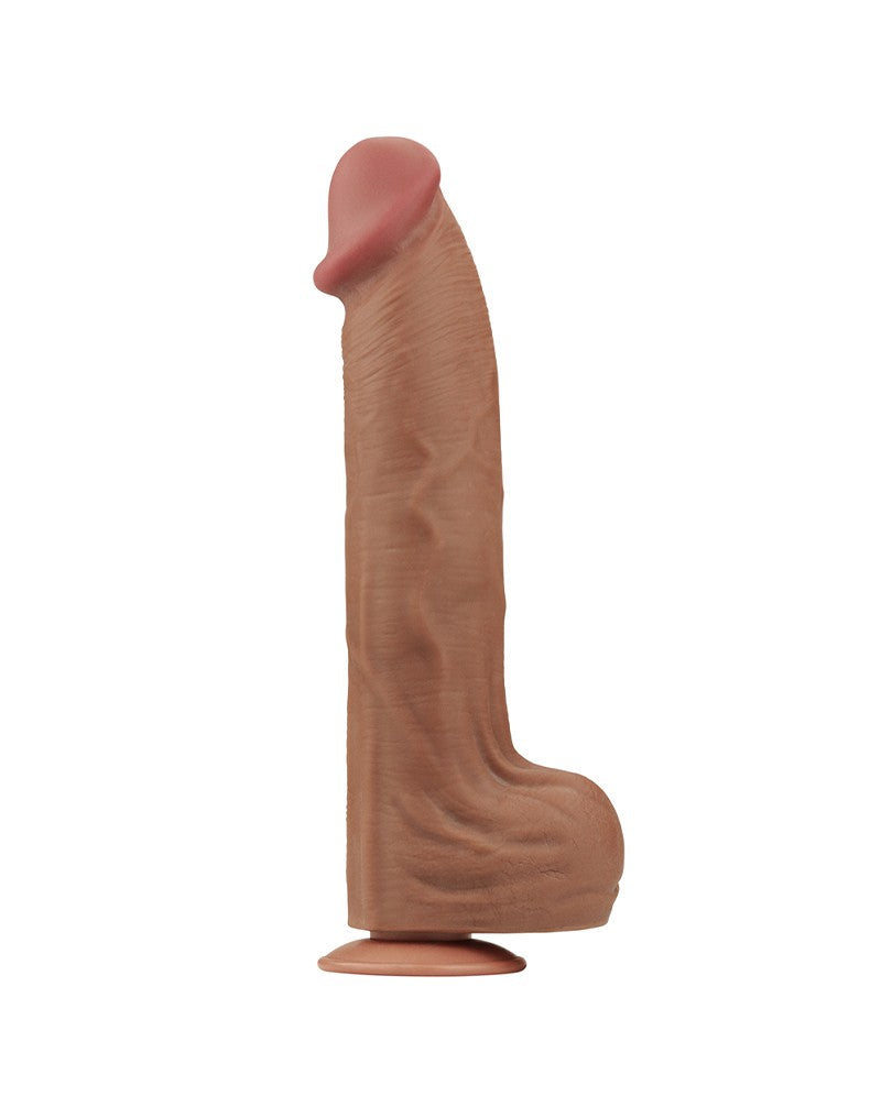 Lovetoy - Dildo -Sliding Skin Dildo - Lengte 36 cm - Bruin-Erotiekvoordeel.nl