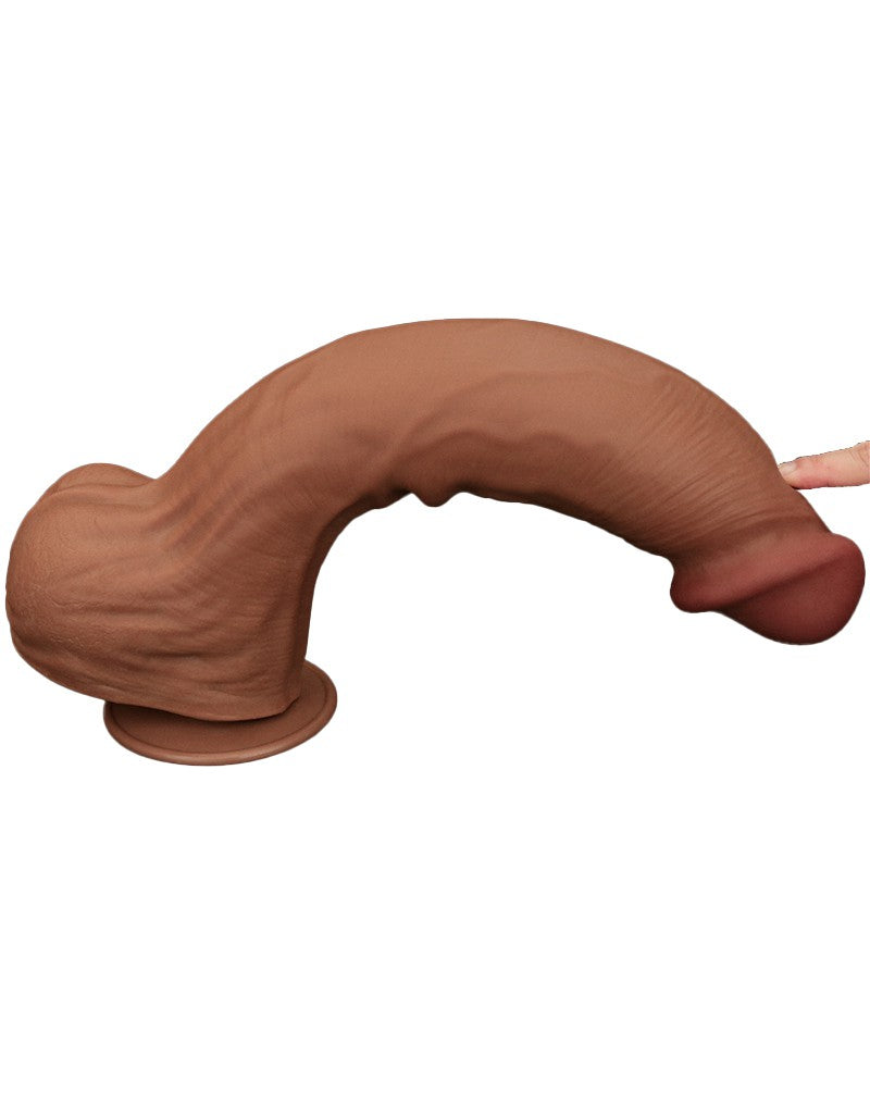 Lovetoy - Dildo -Sliding Skin Dildo - Lengte 36 cm - Bruin-Erotiekvoordeel.nl