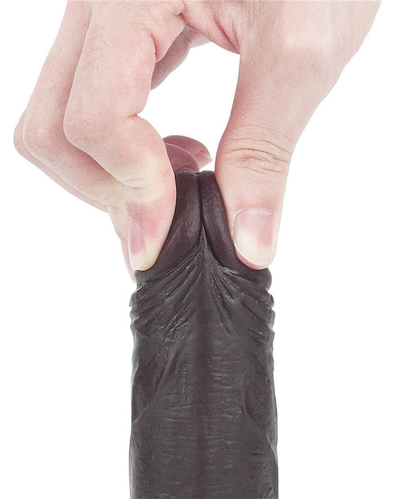 Lovetoy Dildo met Sliding Skin / Bewegende Huid 17.5 x 3.5 cm - bruin-Erotiekvoordeel.nl