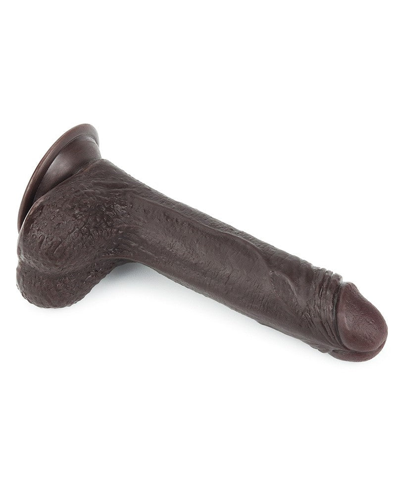 Lovetoy Dildo met Sliding Skin / Bewegende Huid 17.5 x 3.5 cm - bruin-Erotiekvoordeel.nl