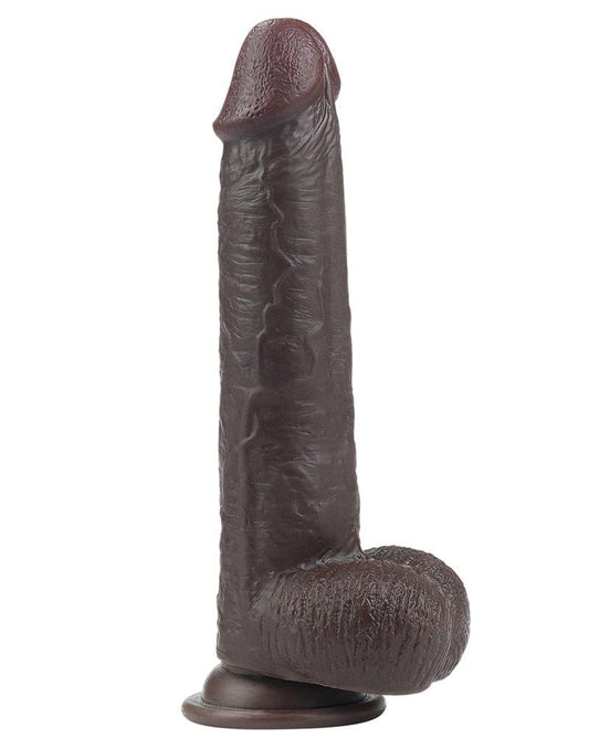 Lovetoy Dildo met Sliding Skin / Bewegende Huid 23 x 4 cm - bruin-Erotiekvoordeel.nl