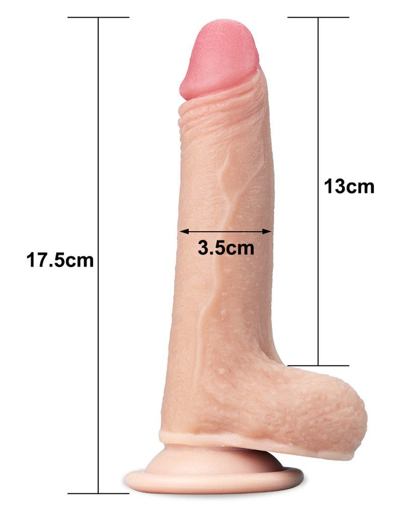 Lovetoy Dildo met glijdende huid 18 cm - blanke huidskleur - Erotiekvoordeel.nl