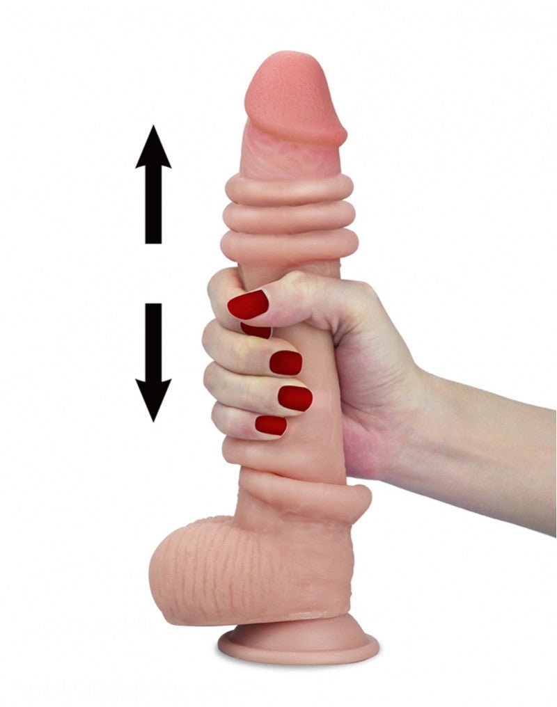 Lovetoy Dildo met glijdende huid 23 x 4 cm - blanke huidskleur - Erotiekvoordeel.nl