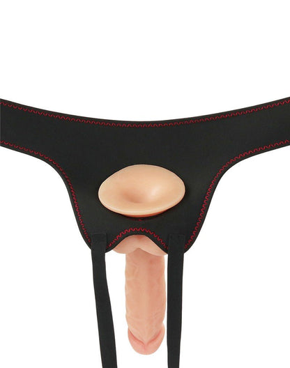 Lovetoy Easy Strap-on Set met dildo van 19 cm met balzak - blanke huidskleur - Erotiekvoordeel.nl