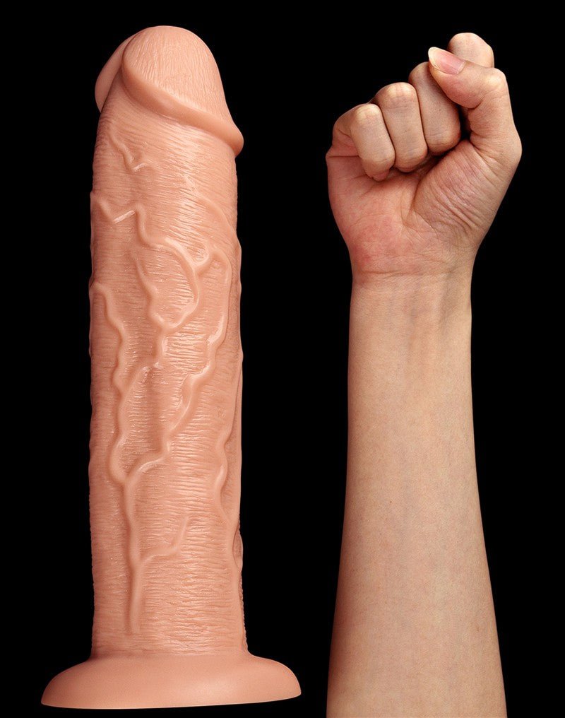 Lovetoy Realistische XXL Vibrerende Dildo 28 cm - lichte huidskleur-Erotiekvoordeel.nl