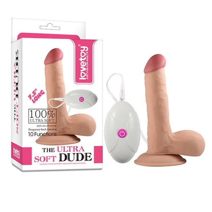 Lovetoy Vibrerende Dildo The Ultra Soft Dude van superzacht materiaal - Erotiekvoordeel.nl