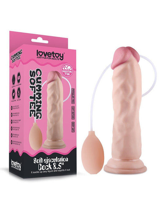 Lovetoy Zachte Dildo met squirt functie 21 cm - lichte huidskleur-Erotiekvoordeel.nl