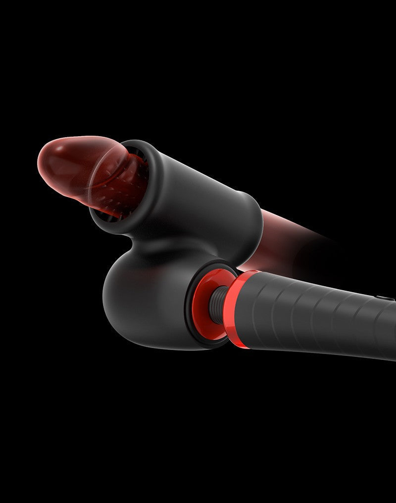 Man.Wand Extreme Powerwand Masturbator en Wand Vibrator met opzetstukken - zwart - Erotiekvoordeel.nl