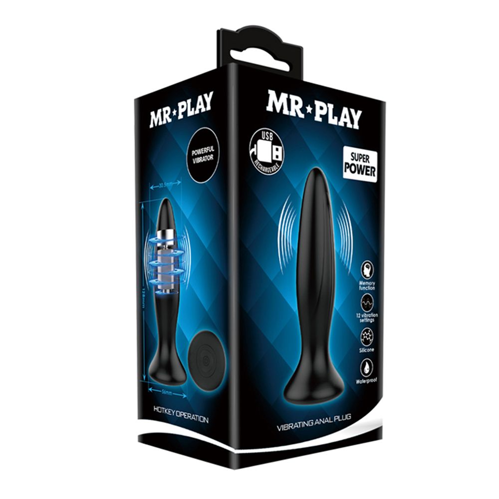 Mr. Play vibrerende oplaadbare anaal plug - buttplug Special - Erotiekvoordeel.nl