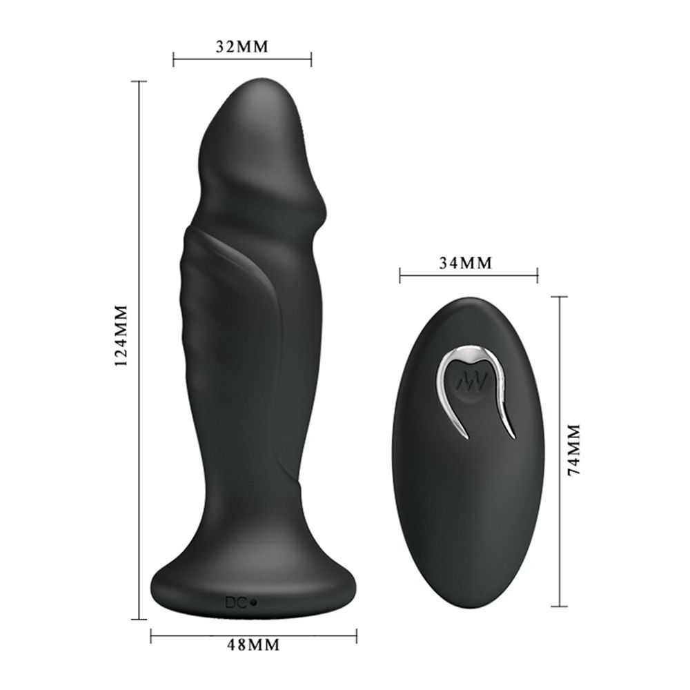 Mr. Play vibrerende oplaadbare anaal plug met afstandsbediening - P-Shape - Erotiekvoordeel.nl