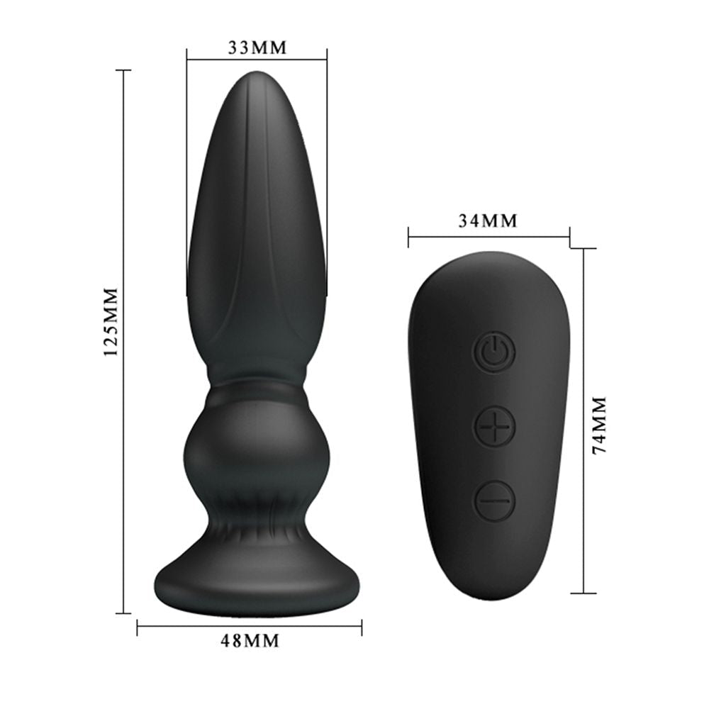 Mr. Play vibrerende oplaadbare anaal plug met remote control - buttplug Extra - Erotiekvoordeel.nl