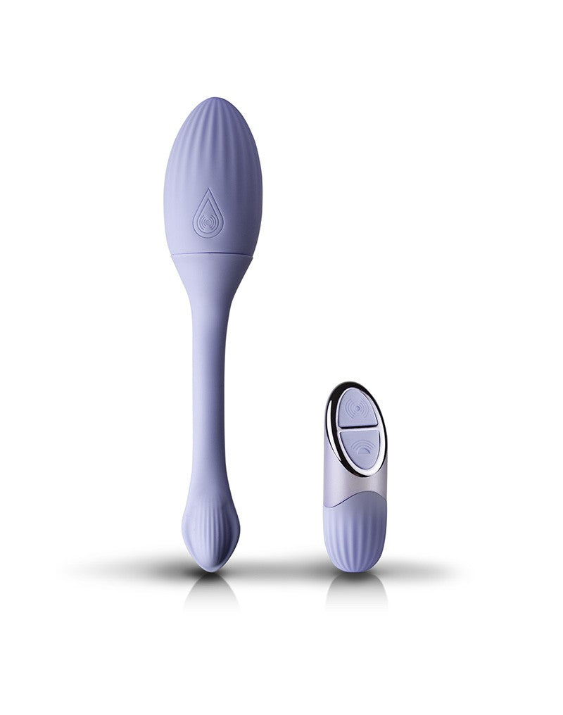 NIYA 1 - Vibrerende Kegel Massager met Afstandsbediening - Lichtblauw-Erotiekvoordeel.nl