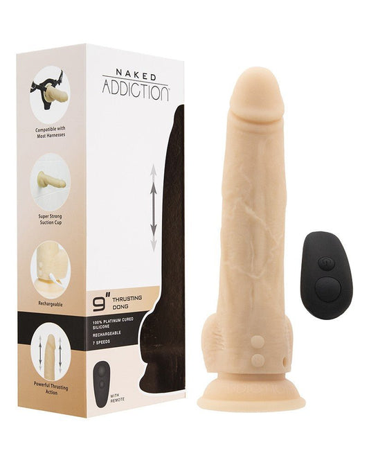 Naked Addiction Stotende Dildo met Zuignap en Afstandsbediening 18 cm - Erotiekvoordeel.nl