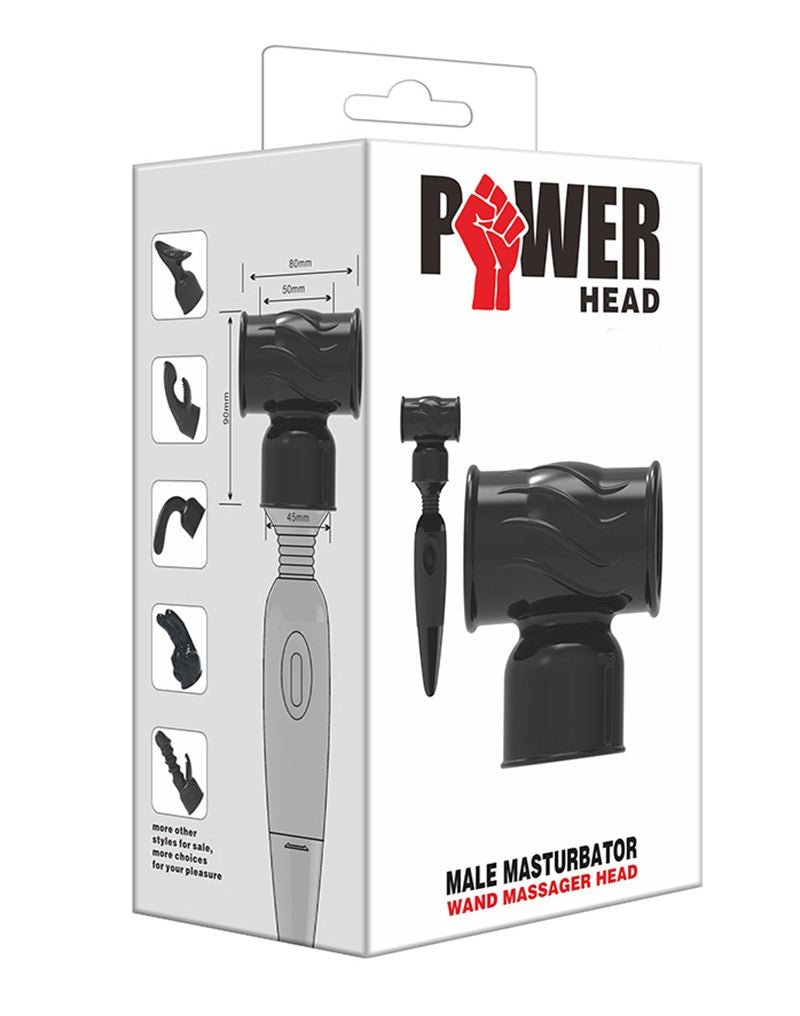 POWER Opzetstuk Wand Vibrator Head Hummer Male - zwart - Erotiekvoordeel.nl