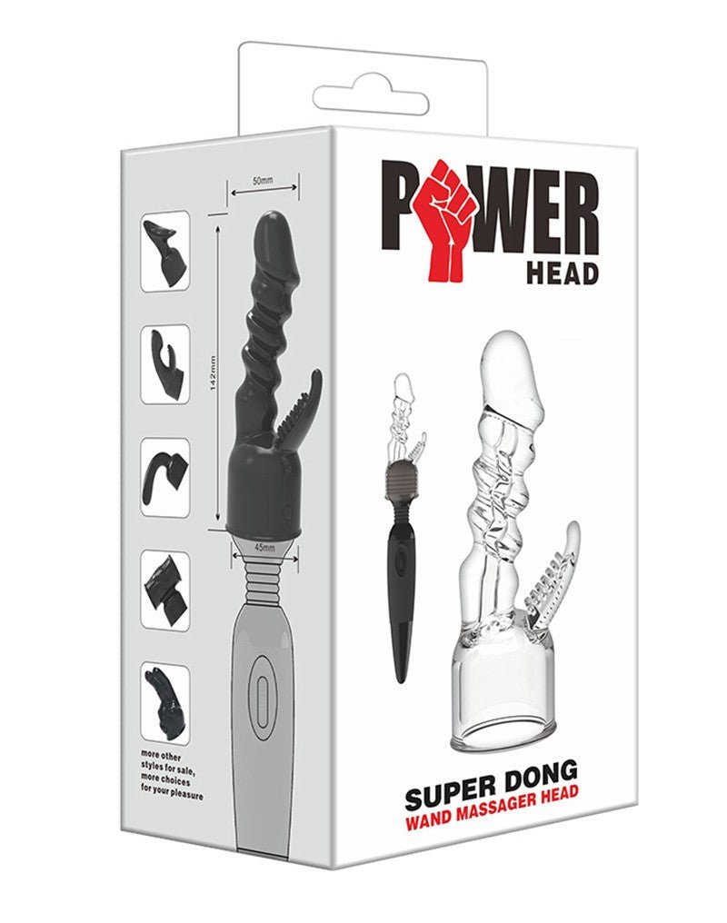 POWER Opzetstuk Wand Vibrator Super Dong - transparant - Erotiekvoordeel.nl