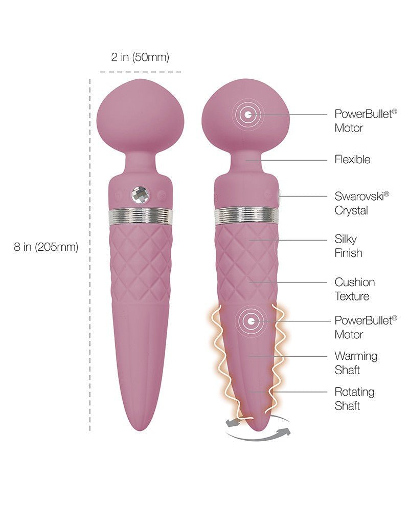 Pillow Talk Sultry Roterende Wand en G-spot Vibrator met verwarmingsfunctie - roze - Erotiekvoordeel.nl