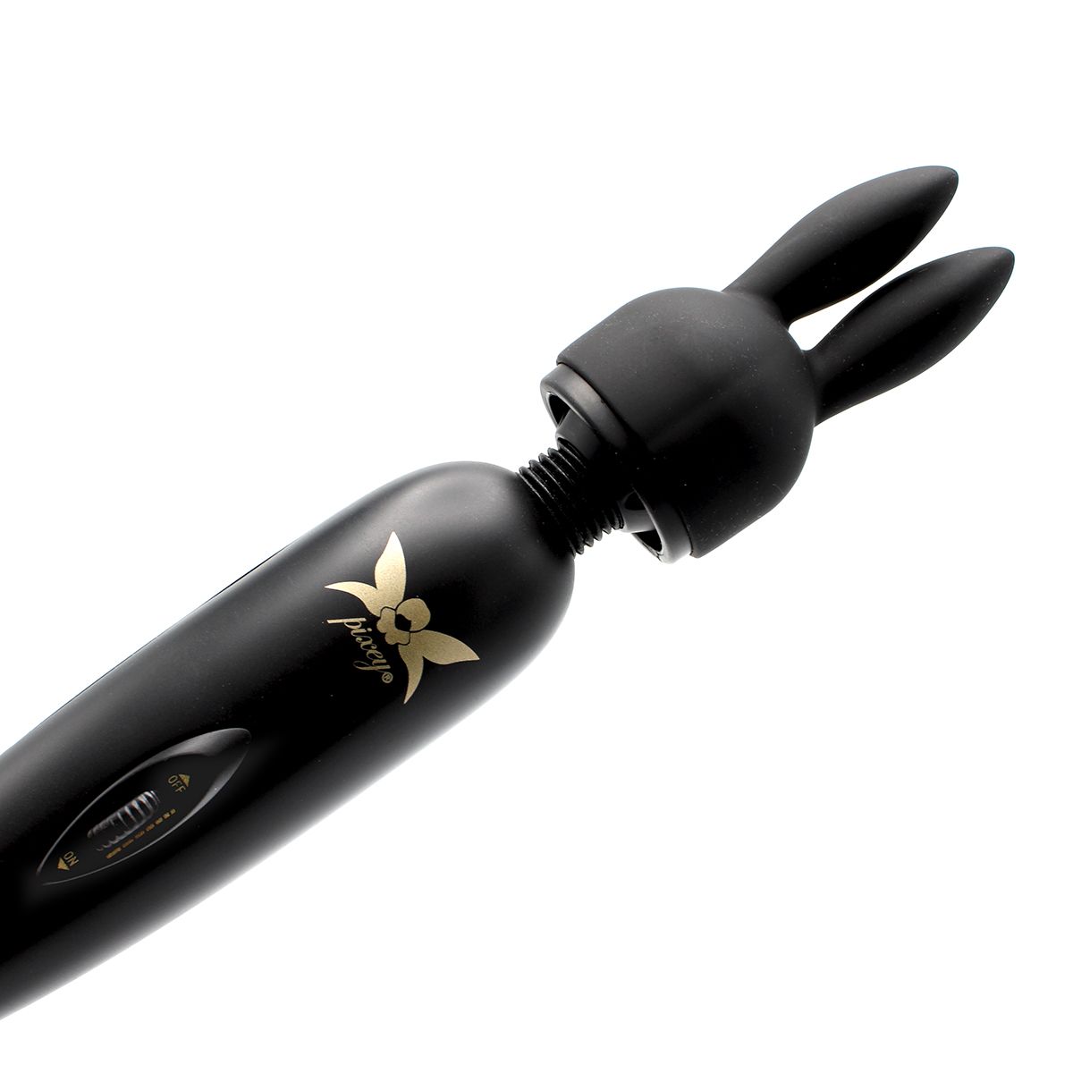 Pixey Turbo - Wand Vibrator - Massager - Black Edition - Met Twee Opzetstukken-Erotiekvoordeel.nl