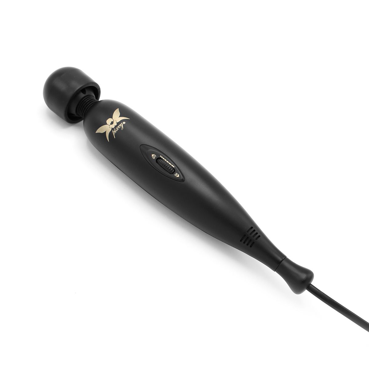 Pixey Turbo - Wand Vibrator - Massager - Black Edition - Met Twee Opzetstukken-Erotiekvoordeel.nl