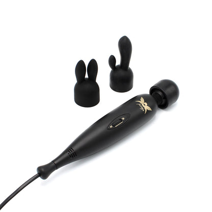 Pixey Turbo - Wand Vibrator - Massager - Black Edition - Met Twee Opzetstukken-Erotiekvoordeel.nl