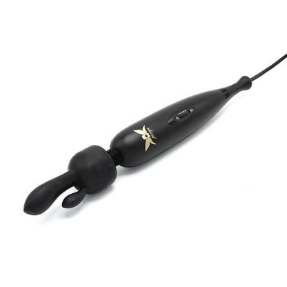 Pixey Turbo - Wand Vibrator - Massager - Black Edition - Met Twee Opzetstukken-Erotiekvoordeel.nl