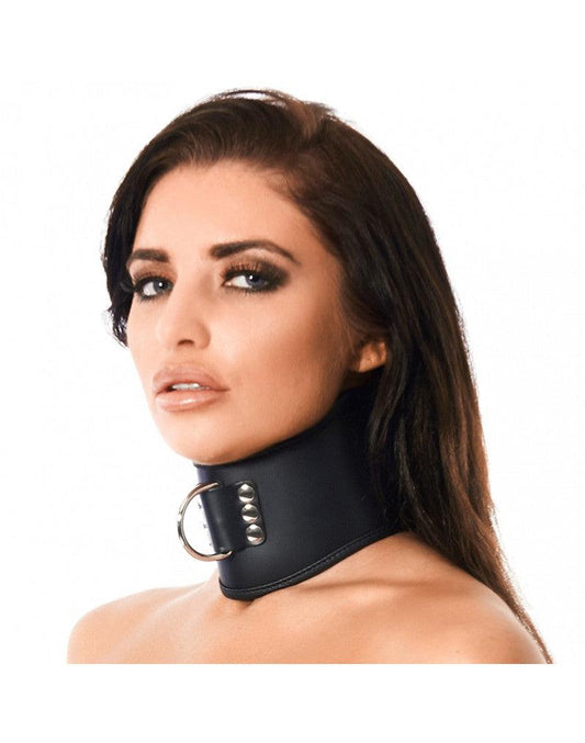 Posture collar met ring en hangslot - Erotiekvoordeel.nl