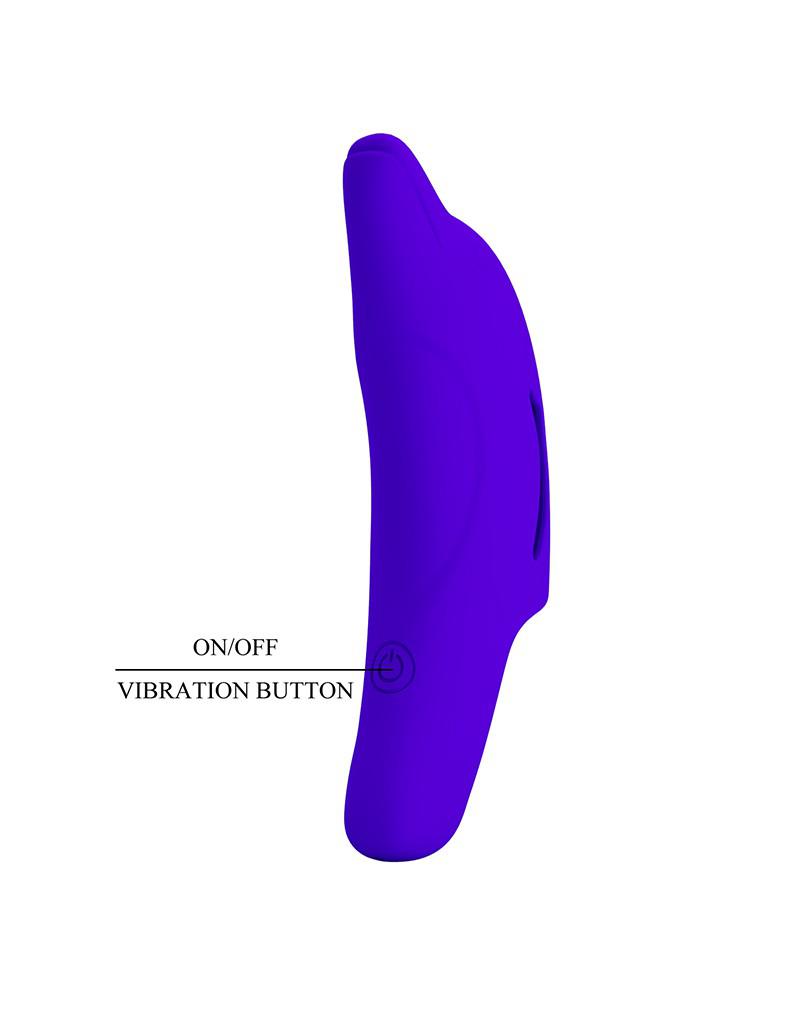 Pretty Love Delphini - Vibrator - Vinger Vibrator - Blauw - Siliconen - USB Oplaadbaar - 10 standen-Erotiekvoordeel.nl