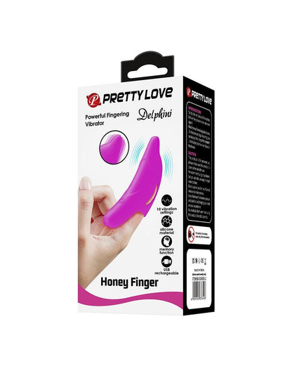 Pretty Love Delphini - Vibrator - Vinger Vibrator - Paars - Siliconen - USB Oplaadbaar - 10 standen-Erotiekvoordeel.nl