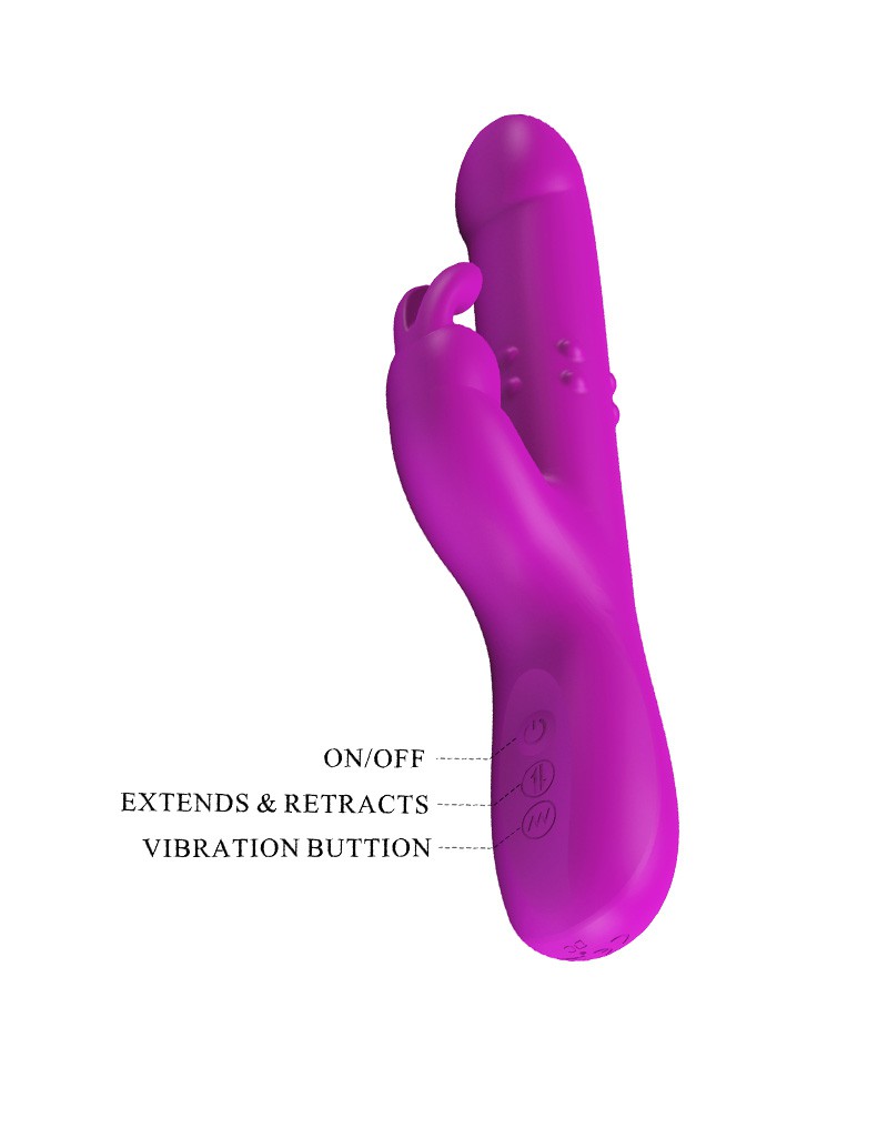 Pretty Love - Reese - Stotende Rabbit Vibrator - Roze-Erotiekvoordeel.nl