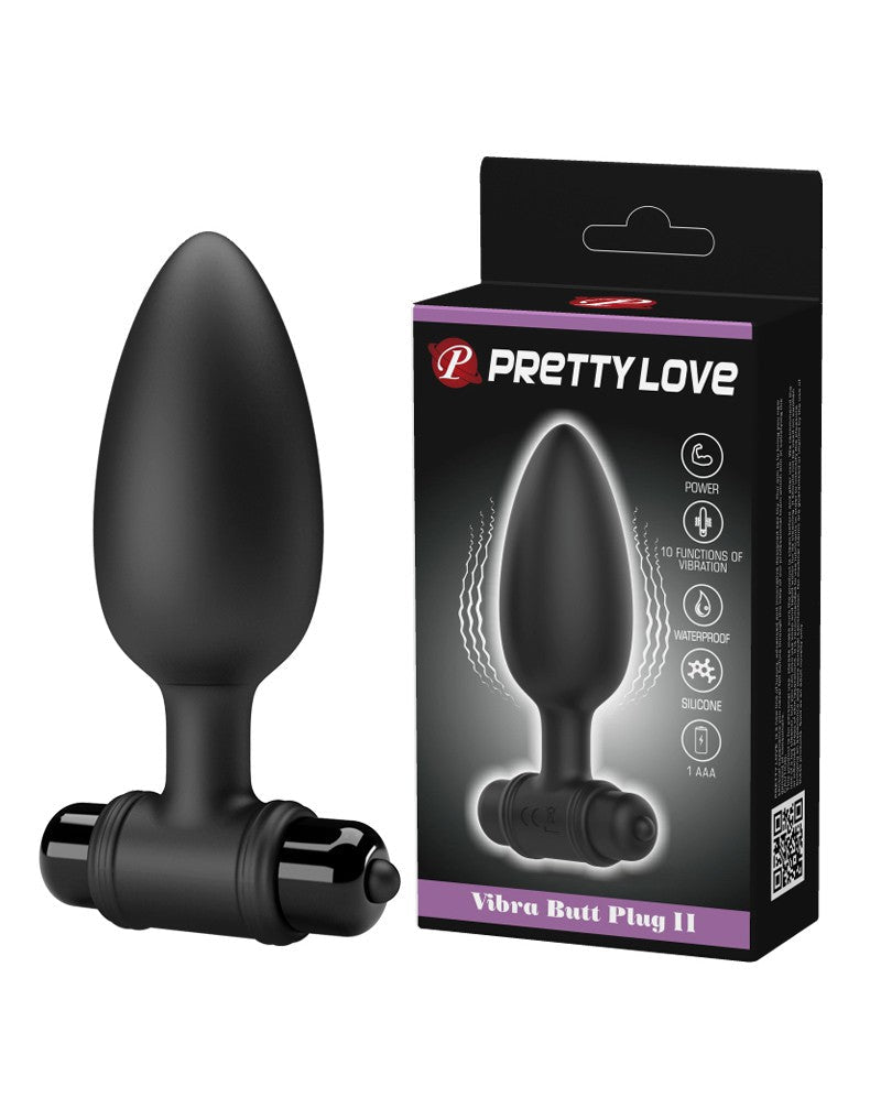 Pretty Love Vibrerende Buttplug Vibra Buttplug II - zwart-Erotiekvoordeel.nl