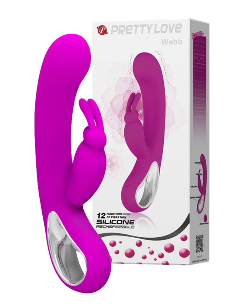 Pretty Love Webb Rabbit Vibrator - roze - Erotiekvoordeel.nl