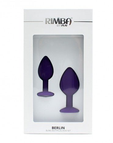 Rimba Berlin Bling Buttplug | Set met twee buttplugs met kristal - paars - Erotiekvoordeel.nl