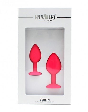 Rimba Berlin Bling Buttplug | Set met twee buttplugs met kristal - roze - Erotiekvoordeel.nl