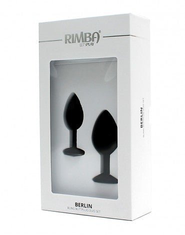 Rimba Berlin Bling Buttplug | Set met twee buttplugs met kristal - zwart - Erotiekvoordeel.nl