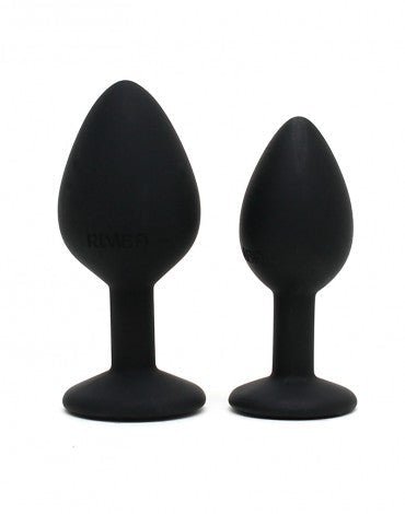 Rimba Berlin Bling Buttplug | Set met twee buttplugs met kristal - zwart - Erotiekvoordeel.nl