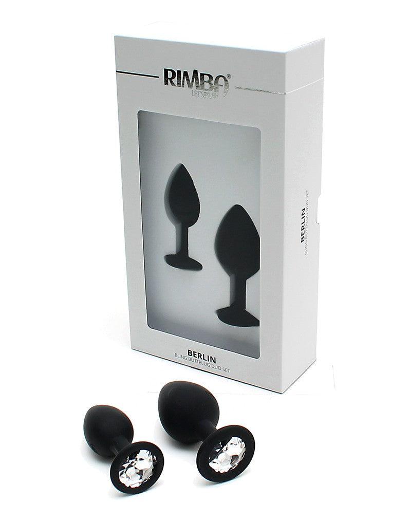 Rimba Berlin Bling Buttplug | Set met twee buttplugs met kristal - zwart - Erotiekvoordeel.nl