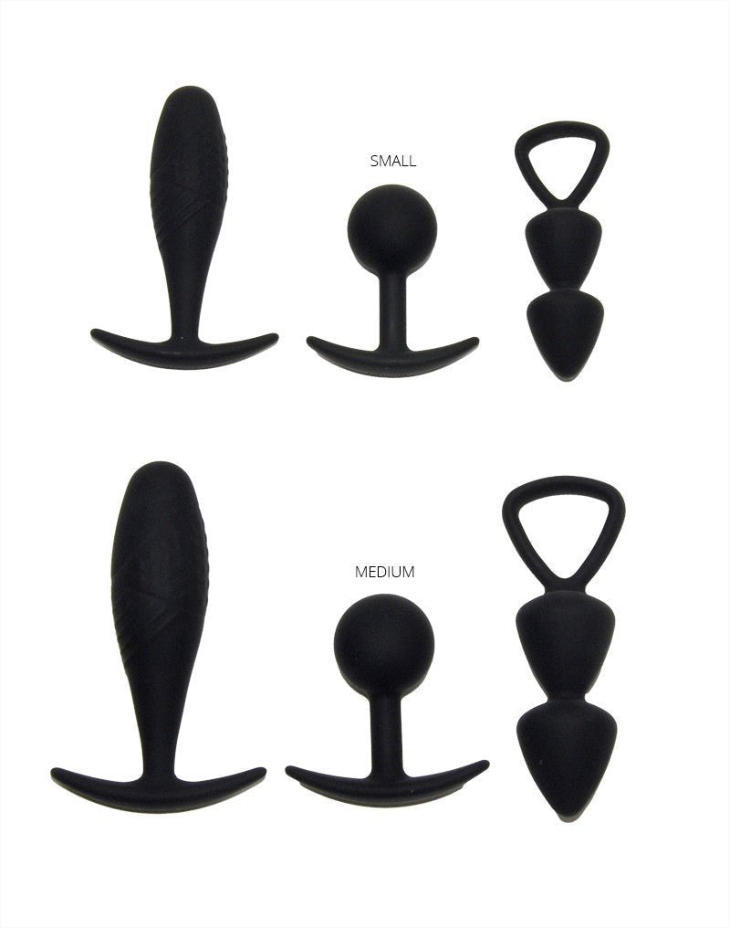 Rimba Buttplug Set van 3 BASEL - zwart-Erotiekvoordeel.nl