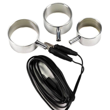 Rimba Electro Sex Aluminium Cock ringen set uni-polair - 3 stuks - Erotiekvoordeel.nl